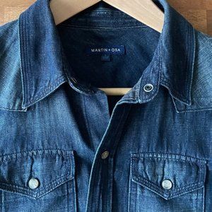 Martin & Osa Denim Western Shirt with bone buttons